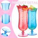 Rtteri 40 Pcs Hurricane Glasses 15 oz Plastic Luau Tumblers Frozen Cocktail Tumblers Colorful Hurricane Cups for Outdoors Tropical Hawaiian Summer Holiday Party Drinking, 5 Colors