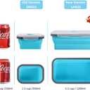 Collapsible Food Storage Containers with Airtight Lid & Air Vent, 40.5 oz, Kitchen Stacking Silicone Collapsible Meal Prep Container Set for Leftover, Microwave Freezer Dishwasher Safe, Blue, Set of 4