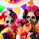 Zeyune Mexican Flower Headband Fiesta Rose Flower Crown Mexican Headpiece Cinco De Mayo Decorations for Women Party Holiday