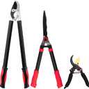 Loppers Hedge Shears & Pruners Combo Set 3-Piece Hedge Clippers, Heavy Duty Tree & Shrub Care Kit for Yard, Lawn & Garden, Professional Branch Cutter Tree Trimmer for Indoor & Outdoor Gardening