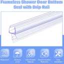 Lineshading 2 Pack Shower Door Bottom Seal, 1/2"(12mm), Curved
