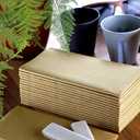 Gold Paper Napkins | Linen Feel Guest Disposable Cloth Like Dinner Napkins | Hand Towels | Soft, Absorbent, Paper Hand Napkins for Kitchen, Bathroom, Parties, Weddings, Dinners | 50 Pack