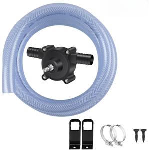 Hand Drill Water Transfer Pump Kit with 23.3ft 3/4" ID PVC Hoses for Water, Oil & Fluids