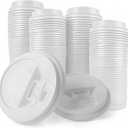 Pack Of 200, White Disposable Coffee Cup lock Lids, Coffee Cup Lids 10 oz 12 oz 16 oz 20 oz, Leak-Proof Plastic Coffee Lids, Heat-Resistant & Strong Hot Cups Lid For Coffee Cups For Everyday