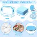 Yalikop 24 Pcs Spa Party Favor 6 Jewelry Boxes 6 Scrunchies 6 Glitter Mirrors 6 Bag Gift for Mother's Day Bridal Bachelorette Party (Blue)
