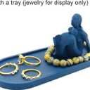 Danish Mermaid Figurine,Ocean Blue Jewelry Tray,Vintage Small Figurine Ring Holder,Mermaid Shape Organizer,Paint-It-Yourself Figurine,2.36 inches Tall