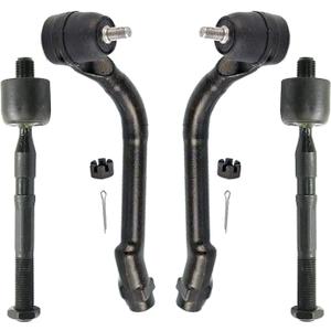 Detroit Axle - Front 4pc Tie Rods for Hyundai Sonata Kia Optima [Excluding Hybrid], Azera Cadenza, 4 Inner & Outer Tie Rod End Links Replacement