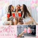 2 Pcs Coquette Pink Bow Glass Cups with Lids and Straws Aesthetic 16 oz Icon Juice Iced Coffee Cups Preppy Cute Bow Stuff Tumbler Mug Drinking Glasses, with Cleaning Brush