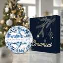 2 x Hanukkah Ornament 2025, Peace Love Light Ornament, White Elephant Gift Blue Star of David Decoration with Floral Wreath  Jewish, Festival of Lights Keepsake, Elegant Hanukkah Dcor