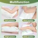 MINUPWELL Knee Pillow for Side Sleepers - 3" Height Between Leg & Under Knee Pillow for Back Sleepers - with 850G 7D Fiber for Relieving Leg, Back, and Knee Pain - Rayon Derived from Bamboo