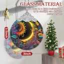 Sun and Moon Stained Glass Hanging Ornament - Christmas Tree Decoration Idea