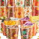 Yungyan 60 Pcs Fall Thanksgiving Paper Cups 12 oz Disposable Maple Leaves Coffee Cups Autumn Drinking Mug for Hot and Cold Beverage Harvest Party Restaurant Travel Business Supplies, 10 Styles