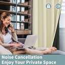 BGment Cream 100% Blackout Curtains for Bedroom 90 Inch Length 2 Panels Set, Thermal Insulated Full Light Blocking Grommet Noise Cancelling Window Curtains&Drapes with Black Liner, 46 Inch Wide Each