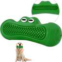 Durable Dog Chew Toy for Aggressive Chewers, Tough Natural Rubber Squeaky Dog Toy with Irresistible Beef Flavor, Dental Care, Teeth Cleaning & Boredom Relief for Medium & Large Dogs (Green)