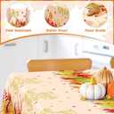 QZYL 4 Pack Thanksgiving Tablecloths, 54" x 108" Fall Plastic Tablecloth, Rectangle Maple Leaves Pumpkin Disposable Table Cloths Tablecover, Thanksgiving Decorations Table Decor Fall Party Supplies