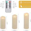 Enido Flickering Flameless LED Candles with Remote Timer Battery Operated Candles with 3D Flame Outdoor Heat Resistant for Exquisite Decor