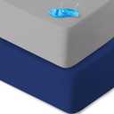 Waterproof Bassinet Sheets Fit for Miclassic, Baby Delight, TCBunny, Milliard, Dream On Me Traveler/Skylar and Other Bedside Sleeper Bassinet Mattress, Ultra Soft Microfiber Sheets, Grey & Navy