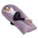 Meiz U Shaped Pregnancy Pillows for Sleeping, 65" Maternity Pillow for Full Body Support, Cooling Pregnancy Pillow with Jersey Cover, Purple (65 Inch)
