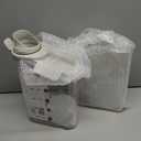 Two Pack Food & Cereal Storage Container - 2.6L Airtight Plastic Kitchen Organizer Bin with Pouring Spout, Measuring Cup Lid, Ideal for Dry Food, Rice, Sugar, Pet Food dispenser - BPA free (White)