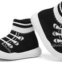 Engtoy Baby Shoes & Socks - Non-Slip Breathable Slippers with Soft Rubber Sole - Baby Boys & Girls Slip On Sneakers (Black)