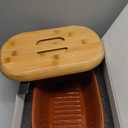 Terracotta Bread Saver Box with Lid - Practical Ceramic Bread Saver (Internal Space 9.8x5.1x3.9 inches) -Breathable Clay Box for Long-Lasting Freshness of Bread and Rolls Fruits Vegetables