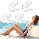 Sliner 4 Pack Portable Poolside Chair Lightweight Adult Foldable Flip Chair with Back Support for Pool Beach Camping Stadium Boats Tailgates (White, M)