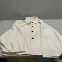 Cicy Bell Womens Cropped Jacket Lightweight Batwing Sleeve Trendy Casual Short Trench Coats Button Up Outerwear (Small, Apricot)