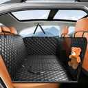 HOB4U Dog Car Seat Cover for Back Seat, Hard Bottom Back Seat Extender for Dogs, Dog Hammock for Car SUV and Trucks - Waterproof, Anti ScratchEasy to Clean, Supports 400lbs (Large, Black)
