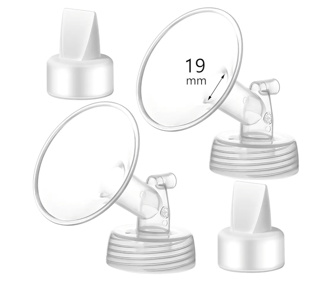 19mm Flange and Duckbill Valve Compatible with Spectra S1 S2 9 Plus Breastpump Replacement to Spectra Pump Parts, Not Original, Replace Accessories