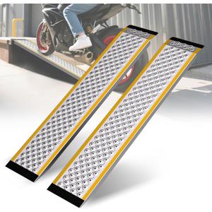 Aluminum Shed Ramp 2 Pack, 47" Long Shed Ramp for Riding Mower, Sturdy Anti-Slip Loading, Lightweight Ramps for Motorcycles, Lawn Mower, ATVs, Blowers, Carts, Pickup Trucks-880 lbs/PR Capacity