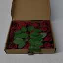 AmyHomie Artificial Flower Dark Red Rose 25pcs Real Looking Fake Roses w/Stem for DIY Wedding Bouquets Centerpieces Arrangements Party Baby Shower Home Decorations