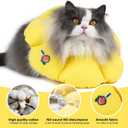 HiDREAM Cat Cone Collar,Cute Waterproof Elizabethan e Collar for Cats,Anti-Bite Lick Wound Healing Safety Cat Recovery Collar,Yellow Flower All-Season Style (Yellow)
