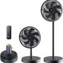 shinic 14" Standing Fan for Bedroom with Remote, Portable Foldable Fan for Compact Storage Oscillating Tabletop & Pedestal Fans with 3 Speed/Mode Touch+Remote Control 12H Timer Floor Fan Office Home
