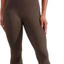 YEOREO Women Flare Jumpsuits Gym Sleeveless Square Neck Full Length One Piece Yoga Jumpsuit Coffee L (S)