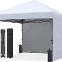 ABCCANOPY Easy Pop up Canopy Tent with 2 Sidewalls for Outdoor Sun Blocking or Rain Protection,10x10, White