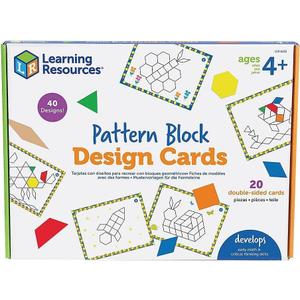 Learning Resources Pattern Block Design Cards, Color Recognition, STEM Toy, Ages 4+ (Medium)