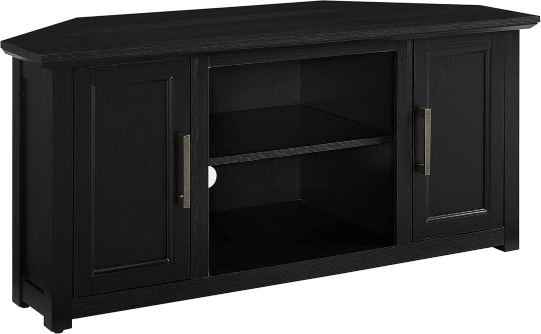 Crosley Furniture Camden TV Stand for 50+ inch TVs, Entertainment Center with Adjustable Storage Shelves, Black