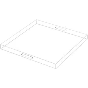 Oversize Extra Large King Size Bed Tray for Eating Big Clear Acrylic Serving Tray with Handles 24x24 Inch -Spill Proof- Decorative Countertop Organizer for Ottoman,Bed,Party, Butler Tray