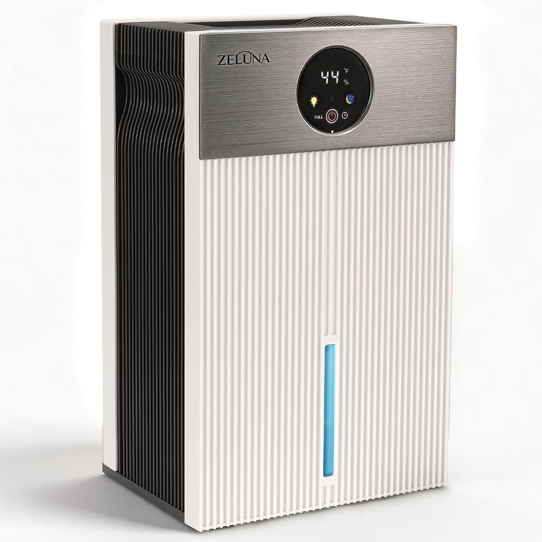 ZELUNA Mini Dehumidifiers for Home(650sq.ft), Small Quiet Dehumidifier with Drain Hose 66 OZ Water Tank 4 Timer Auto Defrost and Shutoff Sleep Mode, Ideal for Bathroom, Bedroom, Closet, RV