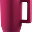 40 oz Tumbler with Handle Flip Straw, 100% Leak Proof Water Bottle Coffee Tumbler Insulated Cup, Stainless Steel & Rubber Base, Travel Mug, BPA Free, Gifts, Nean Megenta, 40 oz