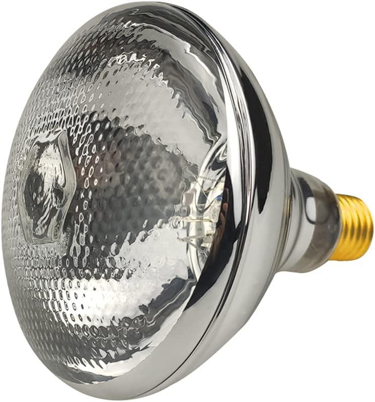 2 Pack Heat Lamp Clear Infrared Bulbs PAR38/125 Watts Glass Lamp Bulb for Food Service, Brooder Bulb, Chicks, Pet, Bathroom, Light Therapy Use E26 Base, Flood Light Heat Lamp