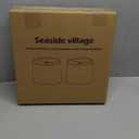 Lampshades Set of 2, Drum Lampshades 11.6" Top x 12.6" Bottom x 9.8" High, Seaside village Medium Lampshades (Spider Fitter), Beige Lampshades Natural Linen Hand Crafted, Easy Assembly Required