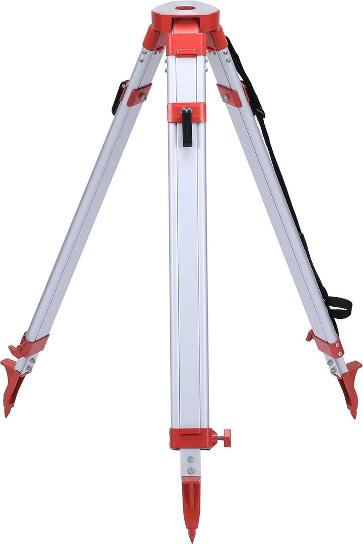 Surveying Tripod, Aluminum Survey Tripod With 5/8-Inch 11-Threaded Flat Head Quick Clamp for Auto level
