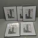GOmaize Front Loading Black Picture Frame Set of 5,Display pictures 5x7 with mat or 8x10 without mat,Wall and Table Mounting