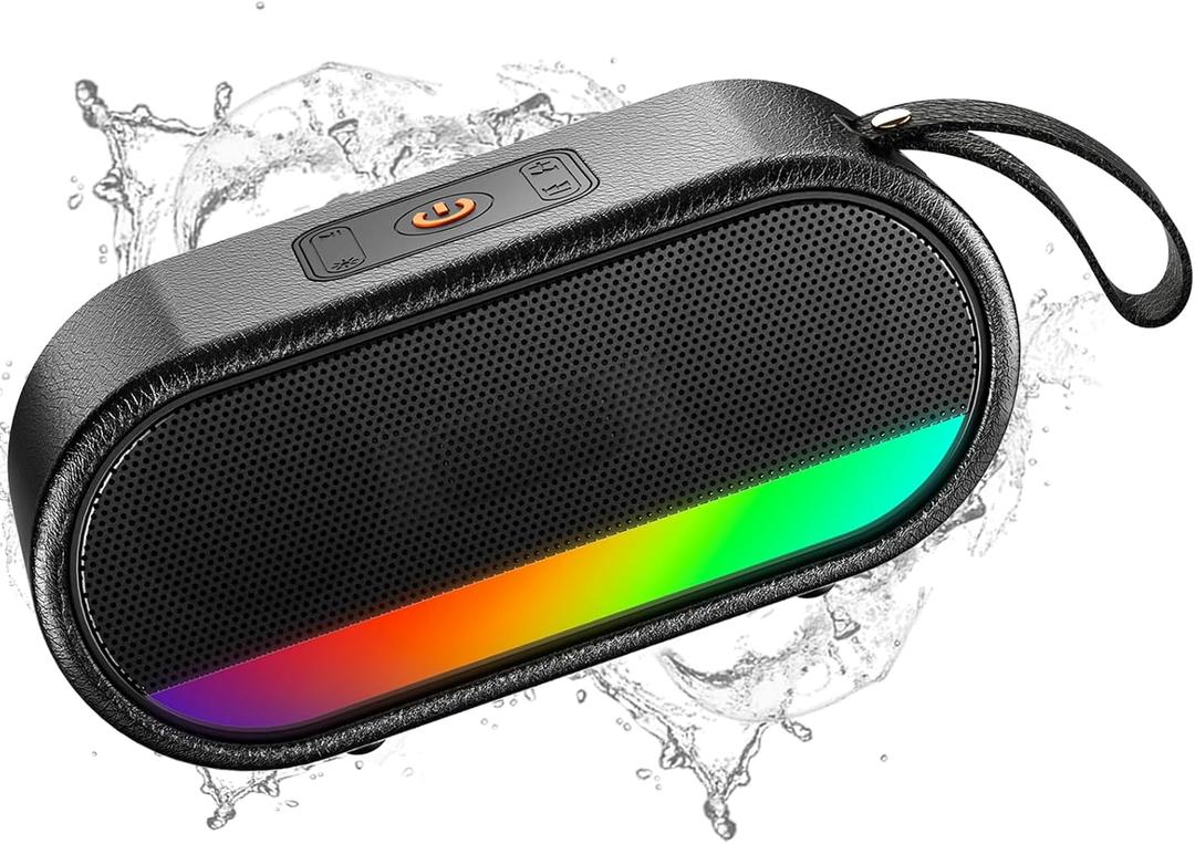 Portable Bluetooth Speaker with LED Lights, 24W Loud Sound Punchy Bass, Portable Wireless Up to 10H Playtime, Built-in Mic Bluetooth 5.3, IPX6 Waterproof Wireless Speaker for Home/Outdoor/Party/Beach