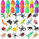 48 Pcs Bug Toys Easter Basket Stuffers Prefilled Easter Eggs Fillers Empty Bug Party Favor for Kid Birthday Treasure Box Toy Classroom Treat Prize Piatas Egg Hunt Supplies Surprise Egg Gift
