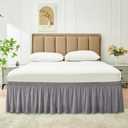 Biscaynebay Wrap Around Bed Skirts for King & Cal King Beds 22" Long Drop, Silver Grey Adjustable Elastic Dust Ruffles Easy Fit Wrinkle Resistant Silky Luxurious Fabric Machine Washable
