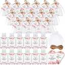 Tiangrid 50 Sets Mini Hand Sanitizer Bottles Bulk 2oz Empty Christmas Hand Sanitizer Travel Size Wedding Favors for Guests with Organza Bags Thank You Tags for Woman Employees(Flower,Pink)