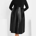 City Chic Women's Plus Size Dress - Lola Mixed Media, 20 Black