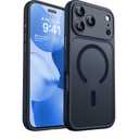 CANSHN Magnetic Compatible with iPhone 17 Pro Case, Upgraded [Full Camera Protection] [Compatible with Magsafe] [Translucent Matte] Shockproof Protective Phone Cover 6.3 Inch - Black